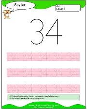 okul öncesi 1 sayısı çizgi çalışması